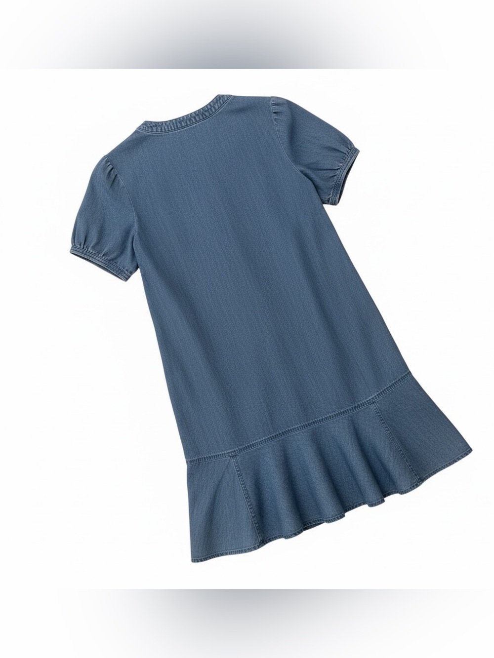 LOFT Denim Ruffle Hem Dress - Picture 3 of 9